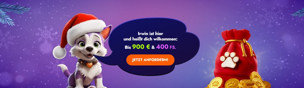 Irwin Casino - Bis zu 900€ Bonus & 400 Freispiele