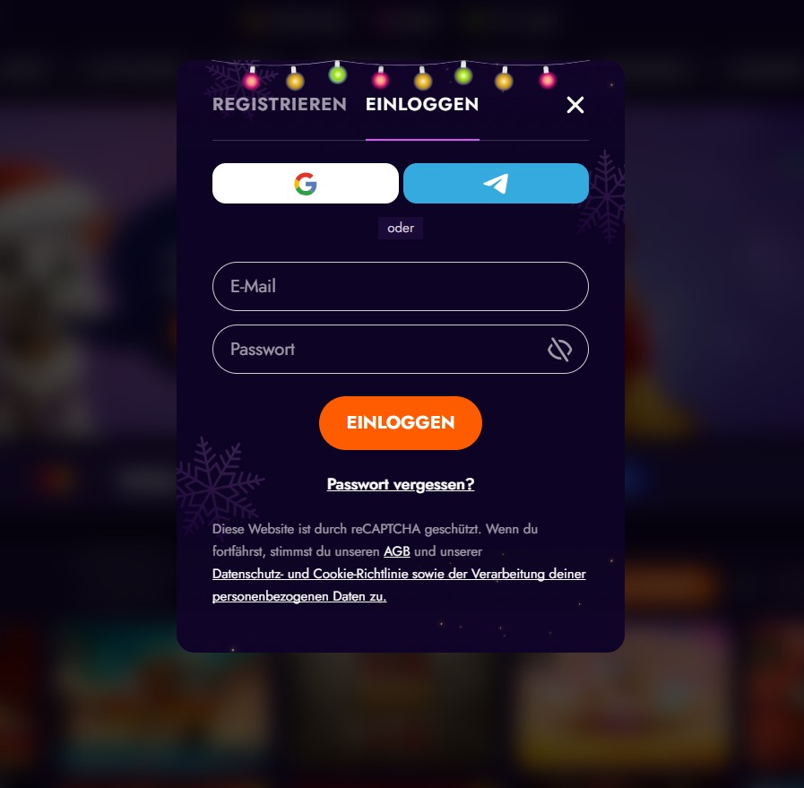 Irwin Casino Einloggen - Login Formular